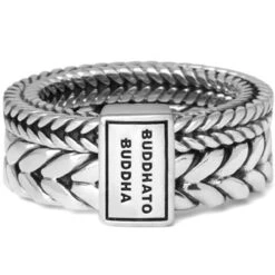 Buddha To Buddha Barbara Double Silver Size 18 Ring 609