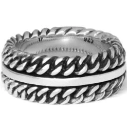 Buddha To Buddha Chain Texture Silver Size 19 Ring 788 7 Buddha To Buddha Chain Texture Silver Size 19 Ring 788 -Lux Jewellery Shop 001J027880119 2 86300 64000.1597697785
