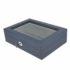 Orbit Navy Blue Leather Personalised Luxury Watch Box For 10 Watches OW202 -Lux Jewellery Shop 11 20680.1638380716