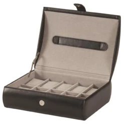 Mele And Co Ben 10 Piece Watch Box Bonded Leather In Black 1566
