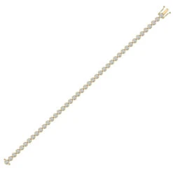 18ct Yellow Gold 3ct Rub-over Diamond Line Bracelet P7021805300