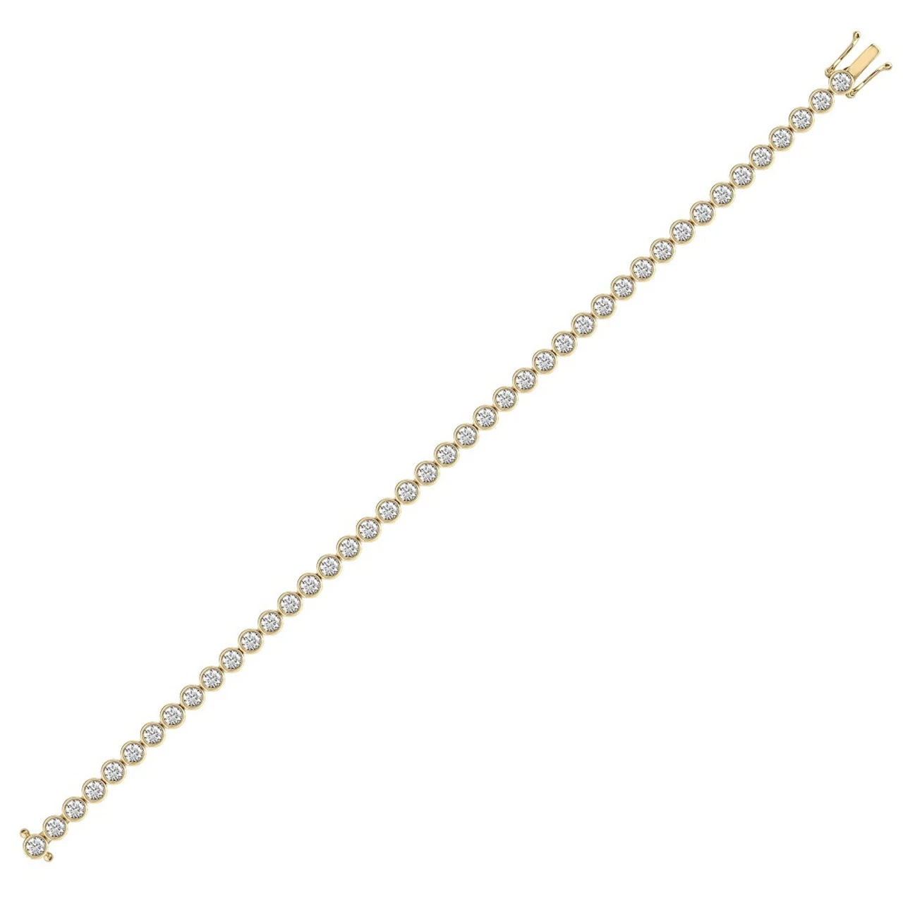 18ct Yellow Gold 3ct Rub-over Diamond Line Bracelet P7021805300 1 18ct Yellow Gold 3ct Rub-over Diamond Line Bracelet P7021805300