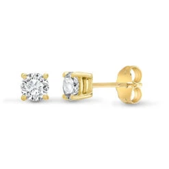 18ct Yellow Gold 20pts Claw Set Diamond Stud Earrings P702E18-001-020
