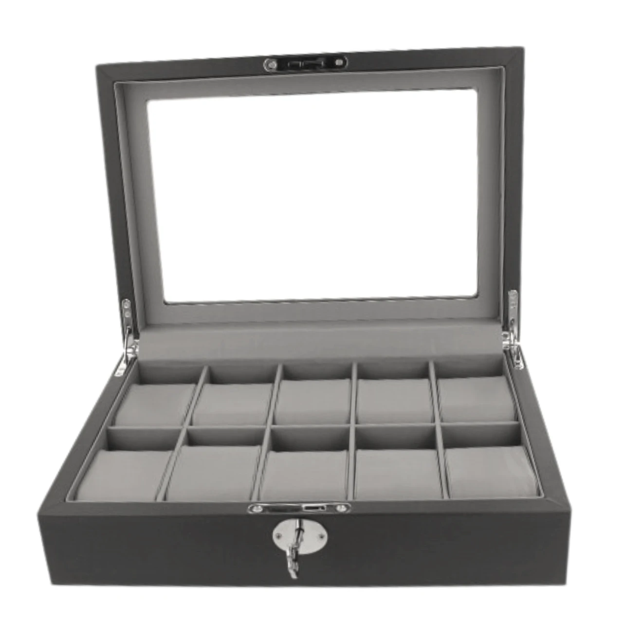 Orbit Black And Grey Leather Personalised Luxury Watch Box OW204 3 Orbit Black And Grey Leather Personalised Luxury Watch Box OW204 - Image 3