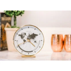 Hermle World Time Brass Mantel Clock 22704-002100 -Lux Jewellery Shop 22704 002100 1 64866.1655459005 1