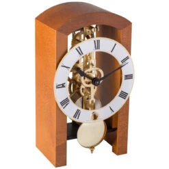 Hermle 14-Day Skeleton Movement Cherrywood Mantel Clock 23015-160721
