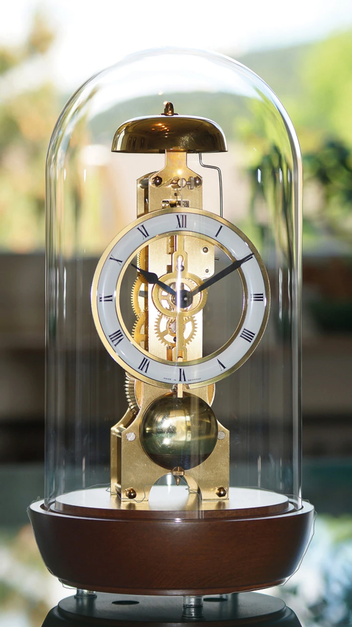 Hermle Mechanical Skeleton Walnut Finish Mantel Clock 23018-030791 2 Hermle Mechanical Skeleton Walnut Finish Mantel Clock 23018-030791 - Image 2