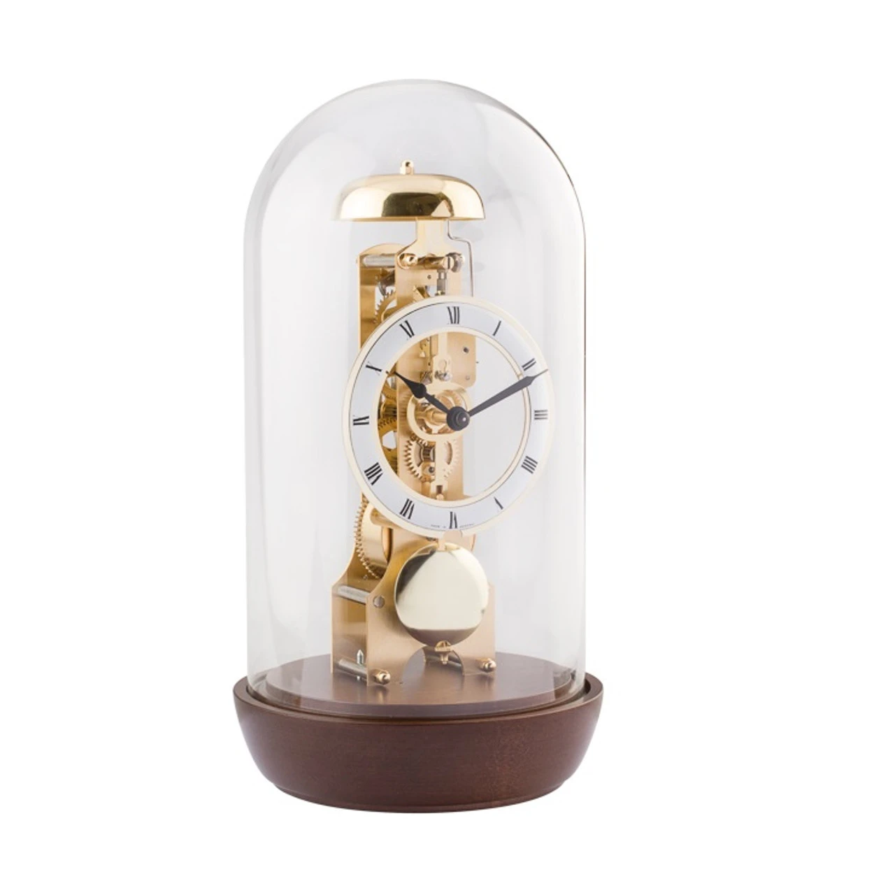 Hermle Mechanical Skeleton Walnut Finish Mantel Clock 23018-030791 1 Hermle Mechanical Skeleton Walnut Finish Mantel Clock 23018-030791