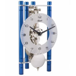 Hermle 8-Day Skeleton Movement Blue Clock 23025-Q70721