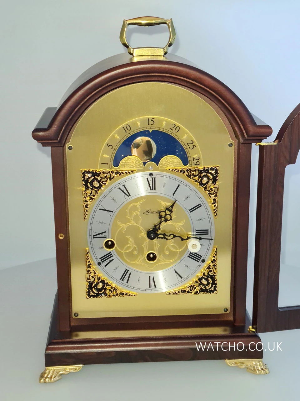 Hermle Mechanical Moonphase Westminster Chime Traditional Wooden Mantel Clock 23054-030340 2 Hermle Mechanical Moonphase Westminster Chime Traditional Wooden Mantel Clock 23054-030340 - Image 2