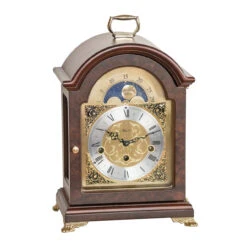 Hermle Mechanical Moonphase Westminster Chime Traditional Wooden Mantel Clock 23054-030340