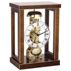 Hermle Mechanical 14-Day Power Reserve Walnut Finish Mantel Clock 23056-030791