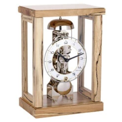 Hermle Mechanical 14-Day Power Reserve Ice Beech Mantel Clock 23056-T30791