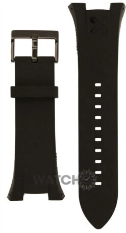 Armani Exchange Replacement Watch Strap For AX1050 Black Rubber With Free Connecting Pins