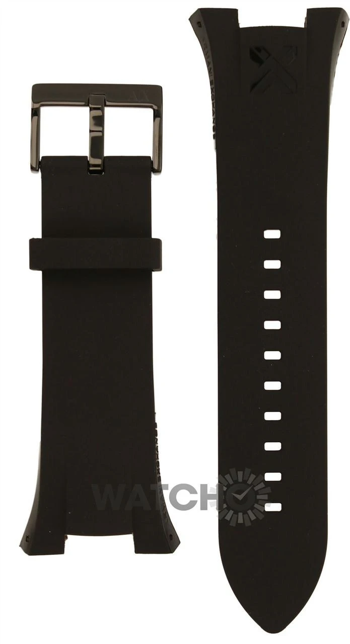 Armani Exchange Replacement Watch Strap For AX1050 Black Rubber With Free Connecting Pins 1 Armani Exchange Replacement Watch Strap For AX1050 Black Rubber With Free Connecting Pins