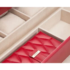Wolf Caroline Extra Large Red Jewellery Case 329572 -Lux Jewellery Shop 329572 4 67195.1685084103