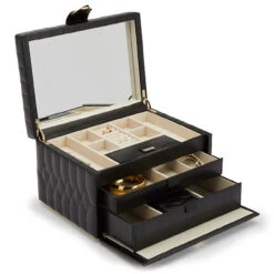 Wolf Caroline Medium Black Jewellery Case 329771 -Lux Jewellery Shop 329771 5 43403.1685083715