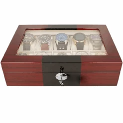 Orbit Red And Black Wooden Luxury Watch Box For 10 Watches With Free Personalisation OW201 -Lux Jewellery Shop 3rd image 84327.1644967515 2