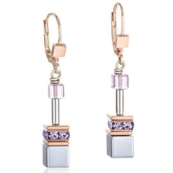 Coeur De Lion Lilac Rose Swarovski Crystal Drop Earrings 4017/20-0829