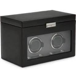 WOLF Viceroy Black Double Watch Winder With 3 Piece Storage 456202 -Lux Jewellery Shop 456202 1 60037.1546602156