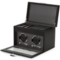 WOLF Viceroy Black Double Watch Winder With 3 Piece Storage 456202 -Lux Jewellery Shop 456202 2 76084.1546602157