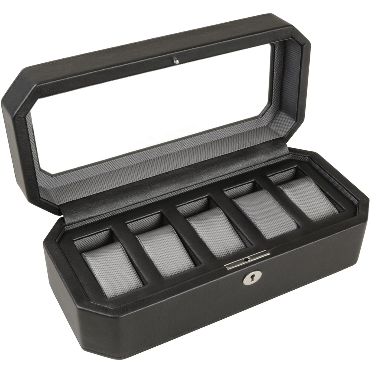 WOLF Windsor Black And Grey 5 Piece Watch Box 4583029 1 WOLF Windsor Black And Grey 5 Piece Watch Box 4583029