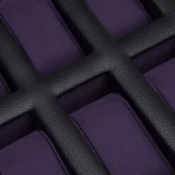 WOLF Windsor Black/Purple Wrist Watch Storage Box For 15 Watches 458503 -Lux Jewellery Shop 458503 3 68883.1615896608
