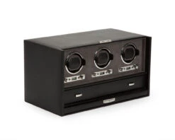 Wolf Blake Triple Watch Winder With Glass Cover And Draw 460802