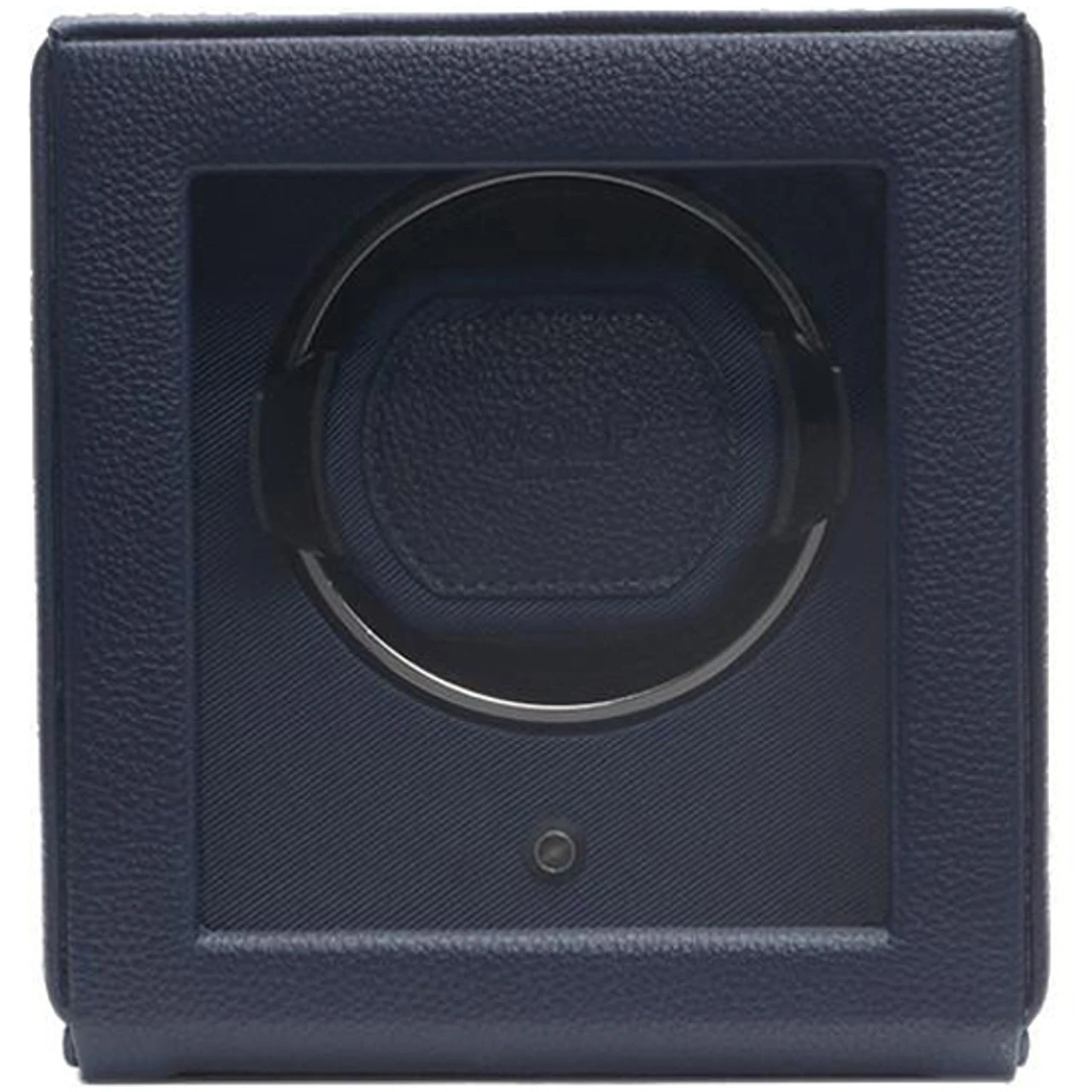 WOLF Cub Single Watch Winder With Glass Cover Navy Pebble Finish 461117 1 WOLF Cub Single Watch Winder With Glass Cover Navy Pebble Finish 461117