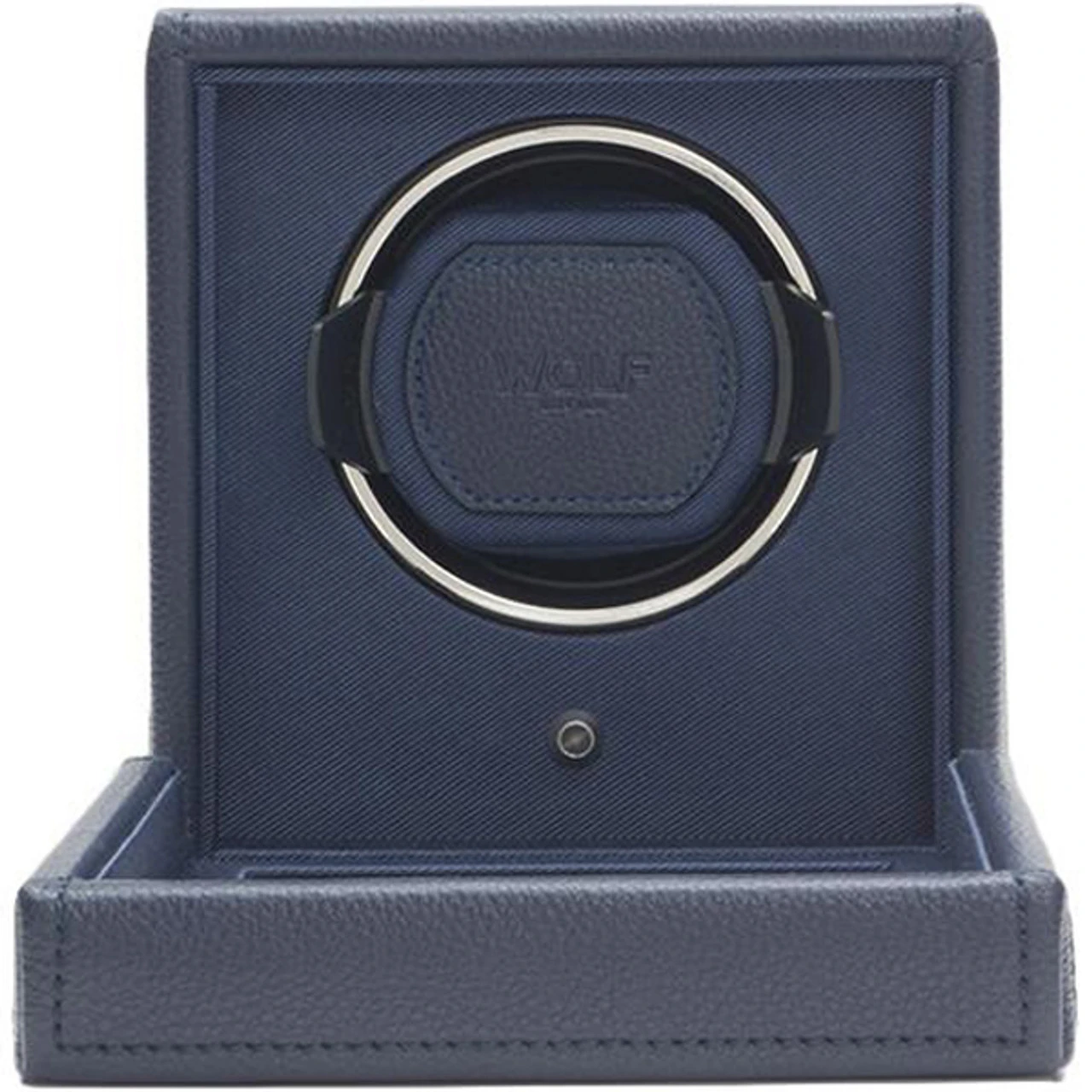 WOLF Cub Single Watch Winder With Glass Cover Navy Pebble Finish 461117 2 WOLF Cub Single Watch Winder With Glass Cover Navy Pebble Finish 461117 - Image 2
