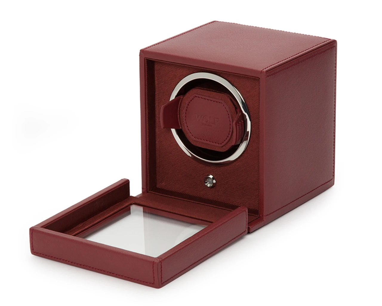 Wolf Cub Single Watch Winder With Glass Cover Bordeaux 461126 2 Wolf Cub Single Watch Winder With Glass Cover Bordeaux 461126 - Image 2