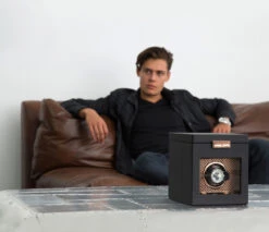 WOLF Axis Collection Copper Single Watch Winder With Storage 469216 -Lux Jewellery Shop 469216 Axis SingleWinderStorage copy 56249.1615458713