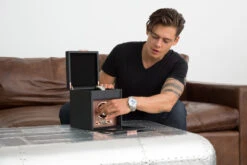 WOLF Axis Collection Copper Single Watch Winder With Storage 469216 -Lux Jewellery Shop 469216 Axis SingleWinderStorage 2 84565.1615458712