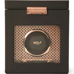 WOLF Axis Collection Copper Single Watch Winder With Storage 469216