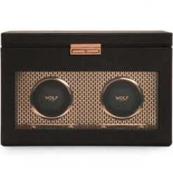 WOLF Axis Collection Copper Double Watch Winder With Storage 469316