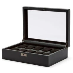 Wolf Axis 10 Piece Powder Coat Vegan Leather Watch Box 488103 -Lux Jewellery Shop 488103 3 85201.1675753997