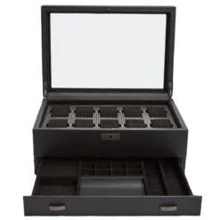 Wolf Axis 10 Piece Powder Coat With Drawer Watch Box 488203 -Lux Jewellery Shop 488203 4 20320.1675754236