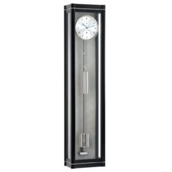Hermle Mechanical Cable-Driven Power Reserve Black Long Case Wall Clock 70961-740761