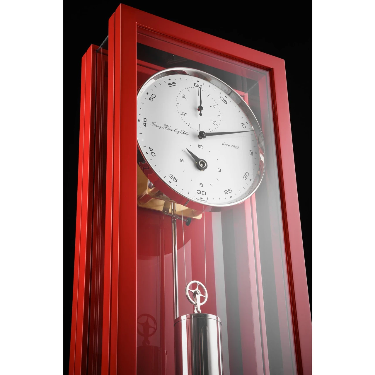 Hermle Mechanical Precision Movement 31 Days Power Reserve Red Long Case Wall Clock 71006-360761 2 Hermle Mechanical Precision Movement 31 Days Power Reserve Red Long Case Wall Clock 71006-360761 - Image 2