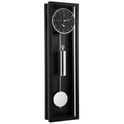 Hermle Mechanical Precision Movement 31 Days Power Reserve Black With Black Dial Long Case Wall Clock 71007-740761