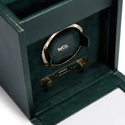 WOLF British Racing Green Single Watch Winder With Storage 792141 -Lux Jewellery Shop 792141 3 98506.1616644173
