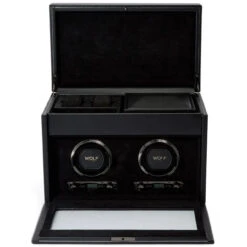 Wolf British Racing Double Watch Winder With Storage In Black 792202 -Lux Jewellery Shop 792202 7 1 16853.1675321968