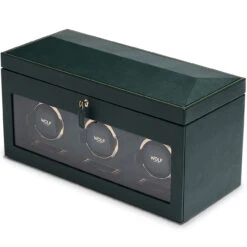 WOLF British Racing Green Triple Watch Winder With Storage 792341 -Lux Jewellery Shop 792341 3 61213.1624132510