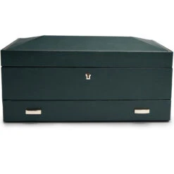 WOLF British Racing Green 10 Piece Watch Box With Storage 792841 -Lux Jewellery Shop 792841 30446.1640101104 1