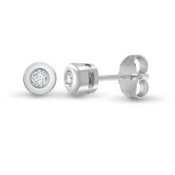 9ct White Gold 30pts Diamond Stud Earrings P702E9-002-030