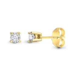 9ct Yellow Gold 15pts Diamond Stud Earrings P702E9-092-015