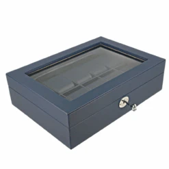 Orbit Navy Blue Leather Personalised Luxury Watch Box For 10 Watches OW202 -Lux Jewellery Shop 9 80779.1638374955