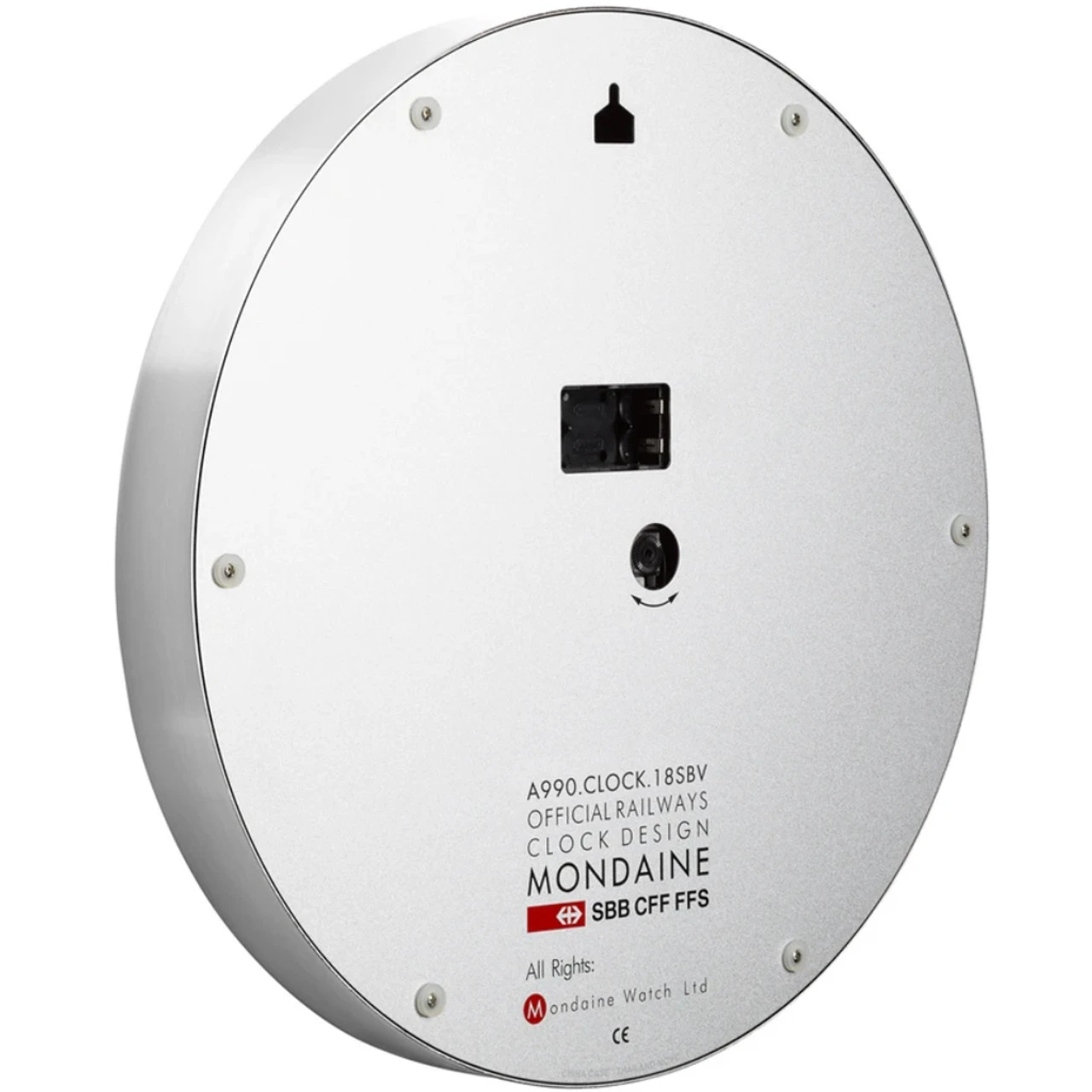 Mondaine Swiss Railway Silver Kitchen Wall Clock A990.CLOCK.18SBV 2 Mondaine Swiss Railway Silver Kitchen Wall Clock A990.CLOCK.18SBV - Image 2