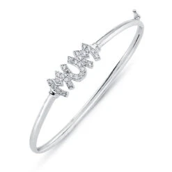 925 Silver Cubic Zirconia Set Mum 19cm Bangle P702060A