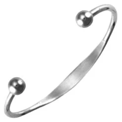 925 Sterling Silver Torque ID Baby Children Bangle P702011